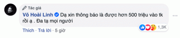 ca sĩ Thuỷ Tiên, danh hài Hoài Linh, sao Việt