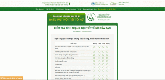 Ứng dụng kiểm tra nội tiết tố nữ, Bảo Thanh, Hồng Diễm