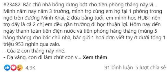 chủ trọ, giảm tiền nhà, chủ trọ tốt bụng 