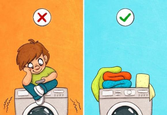 thiết bị gia dụng, sai lầm khi sử dụng máy giặt, kiến thức 