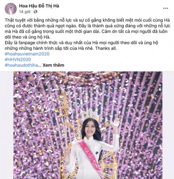 Hoa hậu Việt Nam 2020, Đỗ Thị Hà, faceboook Đỗ Thị Hà