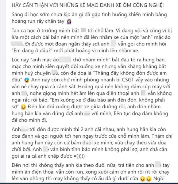 xe ôm công nghệ, kẻ lừa đảo, lừa đảo là xe ôm công nghệ, 