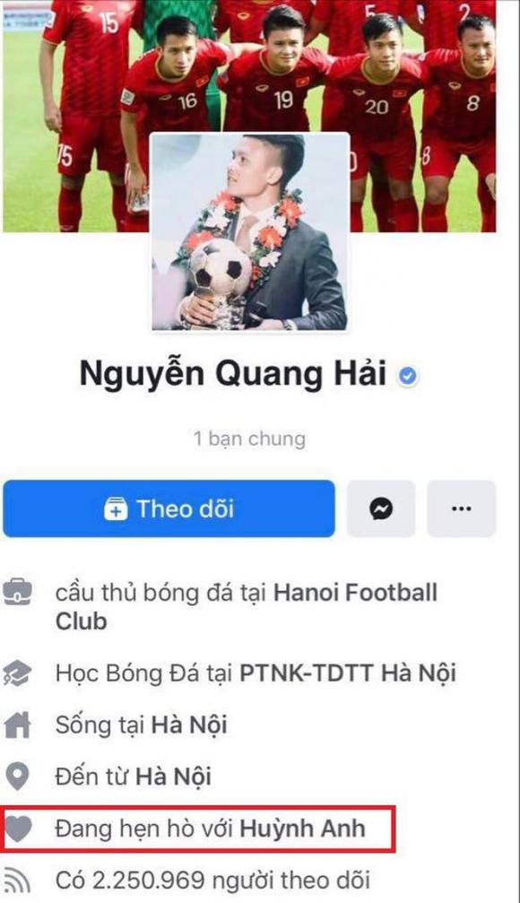 Quang Hải, cầu thủ Quang Hải, chuyện tình của Quang Hải