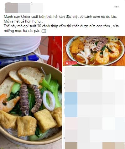order đồ ăn, bún hải sản, order đồ ăn trên mạng