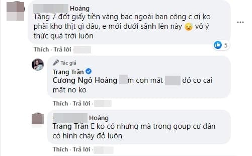 Trang Trần, chung cư cháy, sao Việt