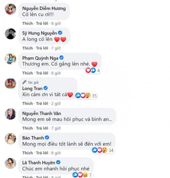 Long Chun, u xương hàm, sao Việt, Chí Trung, Quỳnh Nga, Thu Quỳnh, Bảo Thanh