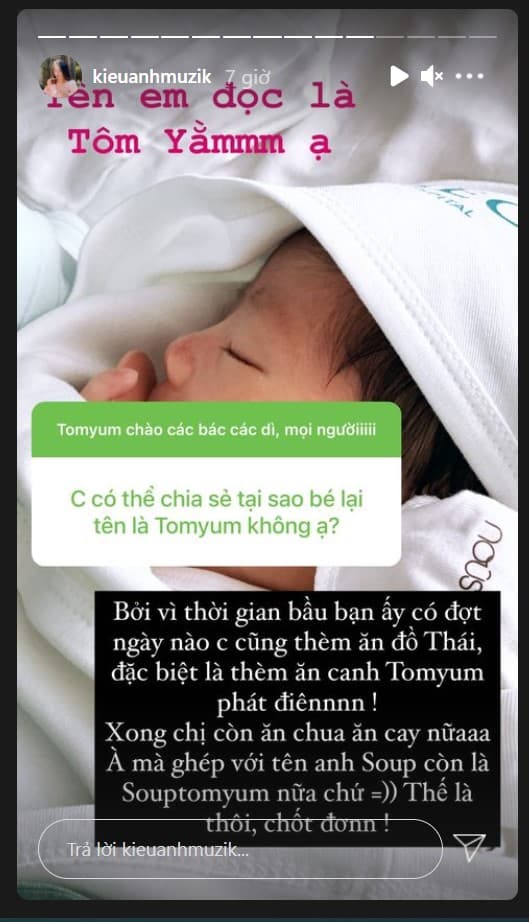 Ca nương Kiều Anh tiết lộ lí do giấu bầu và việc đặt tên con thứ hai là Tomyum