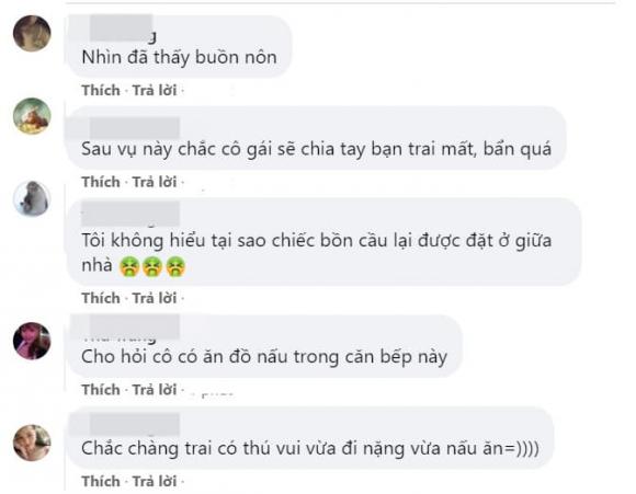  toilet giữa bếp, thiết kế nhà, thanh niên