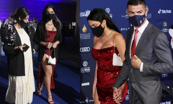 Sóng đôi dự giải thưởng bóng đá, bạn gái Ronaldo chiếm hết spotlight vì bộ đồ không thể 'nóng' hơn