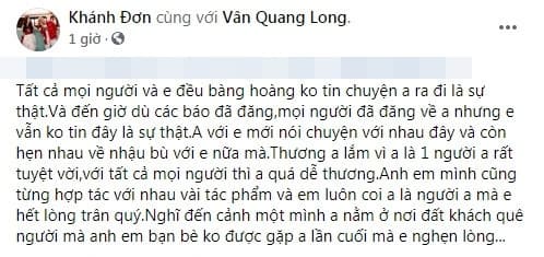 Vân Quang Long, bạn bè, Lê Quang Hiển, sao Việt, qua đời