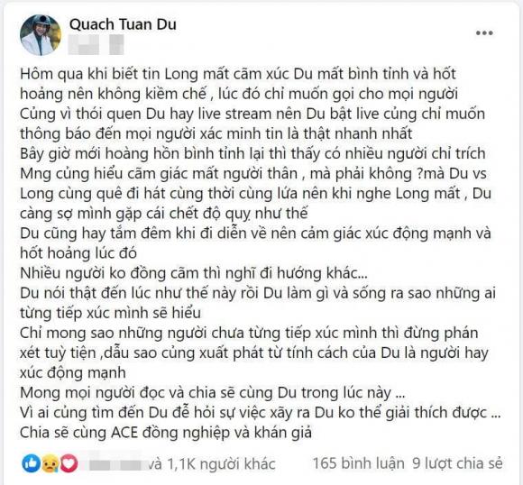Quách Tuấn Du, Vân Quang Long, nam ca sĩ, qua đời, 