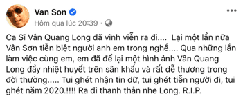 Vân Quang Long, đồng nghiệp, Thu Minh, Đan Trường, sân khấu, sao Việt