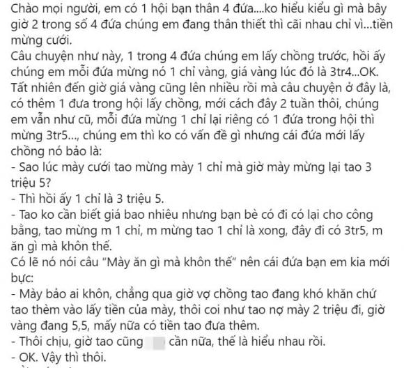 mừng cưới, mừng cưới bằng vàng, tiền mừng cưới,