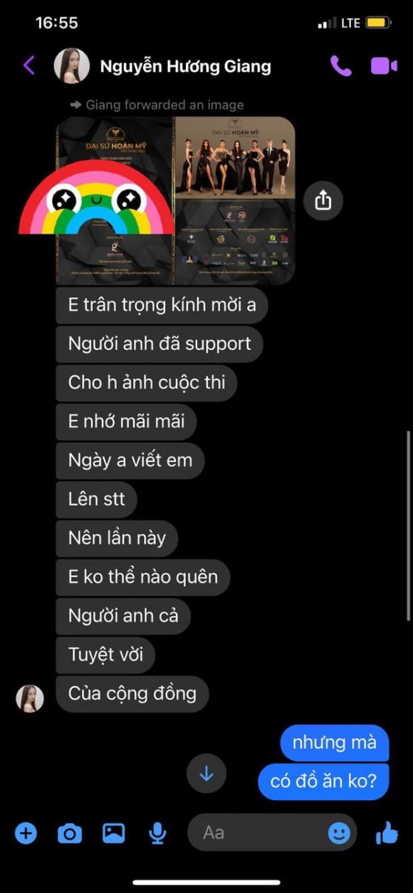 Hoa hậu Hương Giang, tố, vô ơn, Quản lý cũ, 
