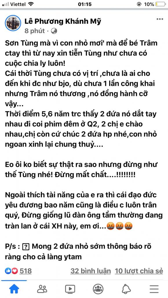 Thiều Bảo Trâm và Sơn Tùng, sao Việt lên tiếng về Sơn Tùng, sao Việt  