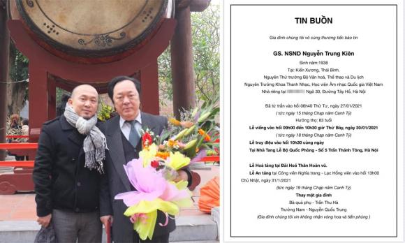NSND Trung Kiên, đám tang NSND Trung Kiên, sao Việt, nhạc sĩ Quốc Trung, Diva Thanh Lam
