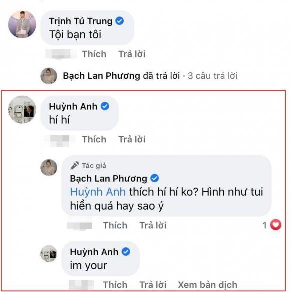 Bạch Lan Phương, Huỳnh Anh, nam diễn viên, yêu nhau 