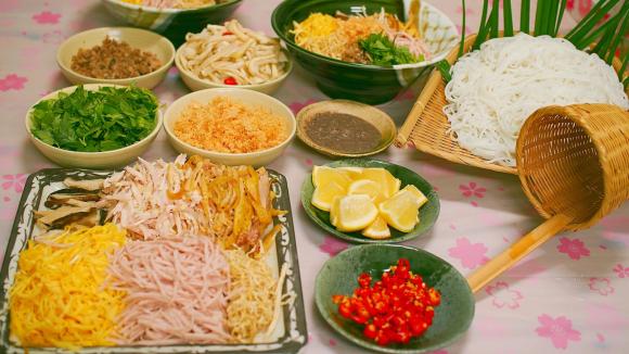bún thang, công thức nấu bún thang, cách làm bún thang