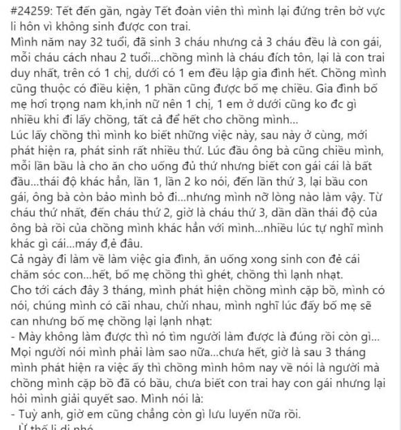 đẻ con gái, chồng ngoại tình, chồng ly hôn