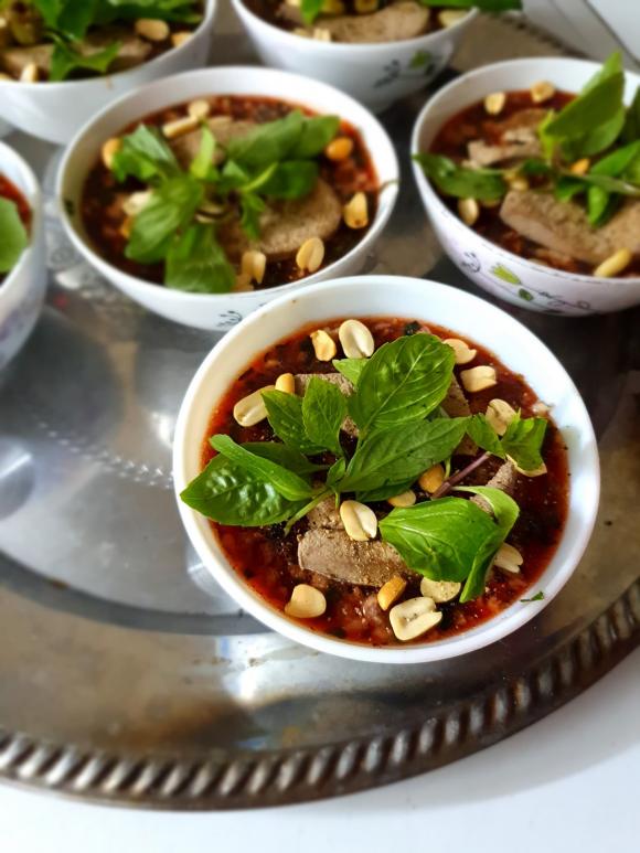 tiết canh, cách làm tiết canh củ dền, món ngon 