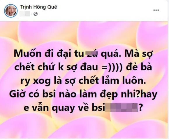 Hồng Quế, phẫu thuật thẩm mỹ, nâng ngực, sao Việt