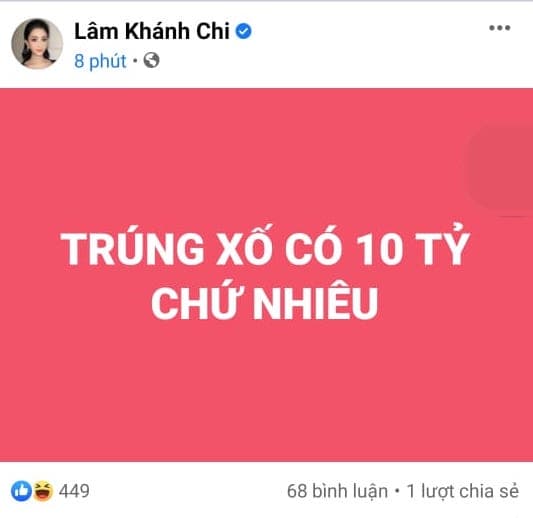 Lâm Khánh Chi, trúng số, sao Việt