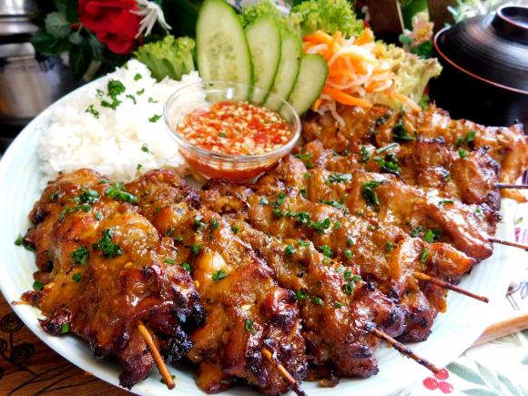 gà xiên nướng kiểu Thái, gà nướng, món ăn ngon từ gà