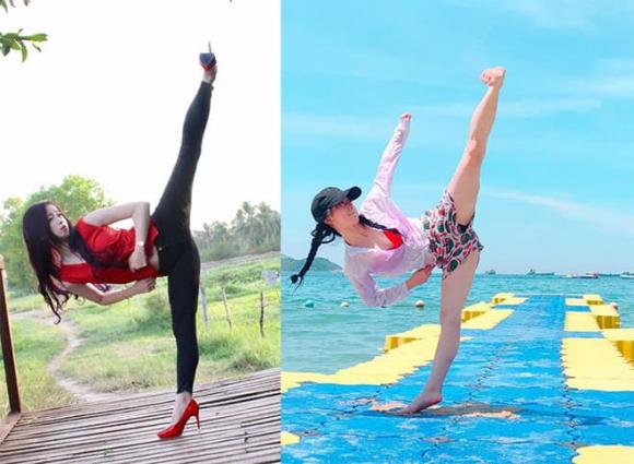 Châu Tuyết Vân, taekwondo, hot girl làng võ, xoạc chân