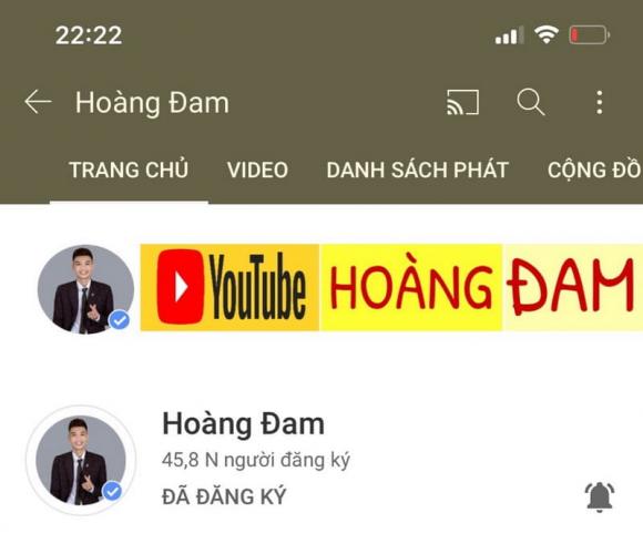 Hoàng Đam, Kênh Yotube Hoàng Đam