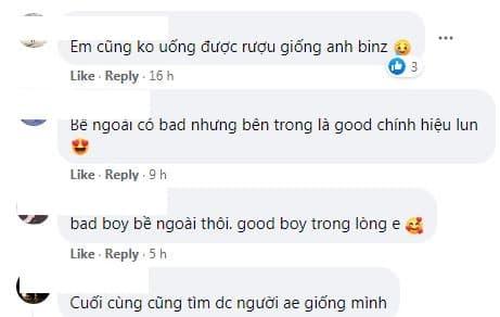 Binz không uống được nhiều rượu, Binz bad boy không uống rượu, sự thật về Binz, rapper Binz, sao Việt