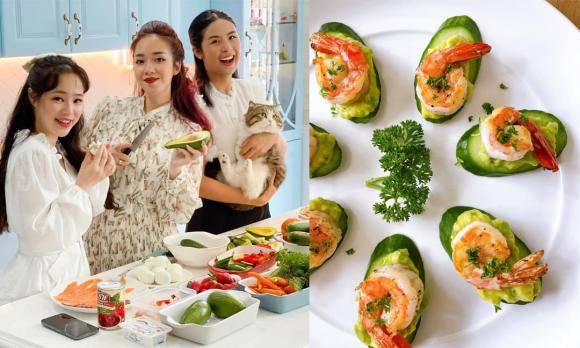 Hoa hậu Ngọc Hân, salad gà, món ăn giảm cân