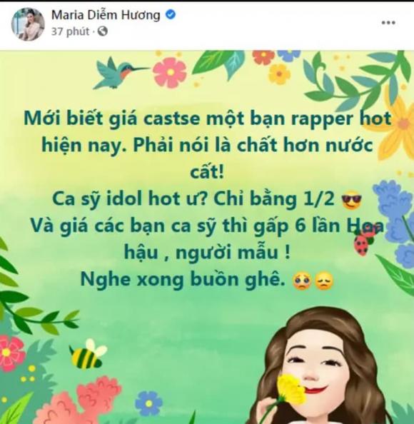 Hoa hậu Diễm Hương, cát xê sao Việt, rapper