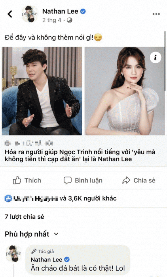 Nathan Lee, Nam ca sĩ, Ngọc Trinh