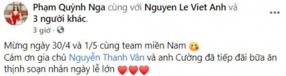 diễn viên Quỳnh Nga, MC Vân Hugo, sao Việt