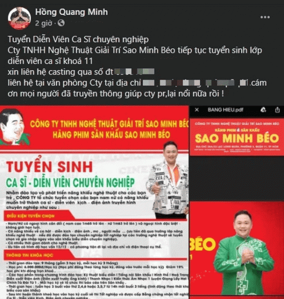 Minh Béo, Nam diễn viên, Gạ tình, Sao Việt