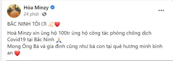 Hòa Minzy, dịch Covid-19, ca sĩ Hòa Minzy