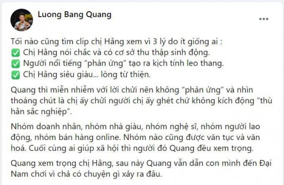 Lương Bằng Quang, bà Phương Hằng, vợ ông Dũng lò vôi