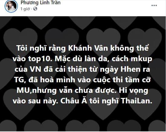 Khánh Vân, Khánh Vân không lọt top 10, sao Việt