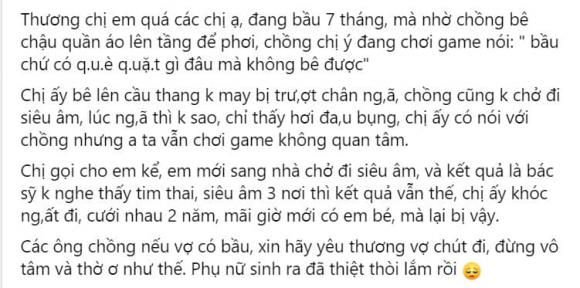 chồng vô tâm, vợ bầu, thai nhi không có tim thai