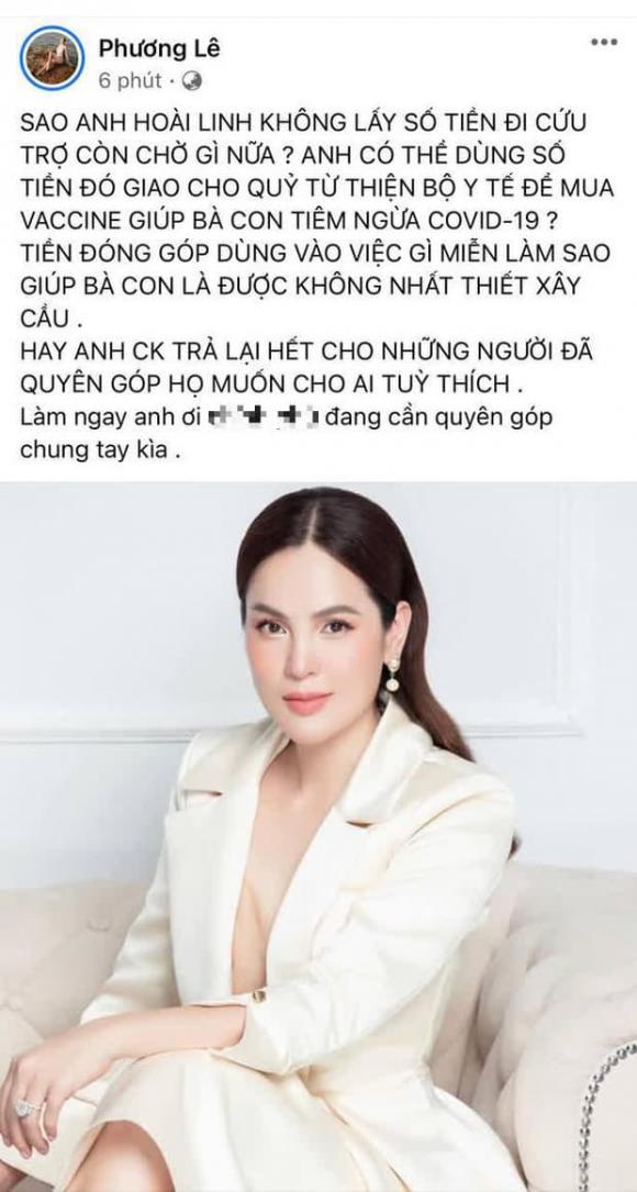 Hoa hậu Phương Lê, NSƯT Hoài Linh, Từ thiện