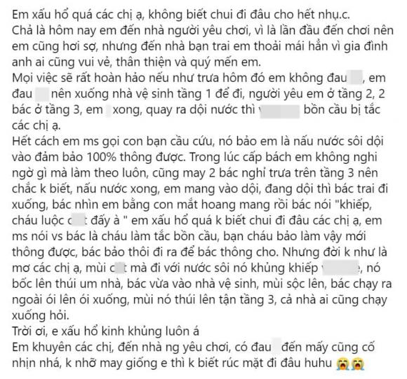 tắc bồn cầu, ra mắt nhà bạn trai, ra mắt người yêu