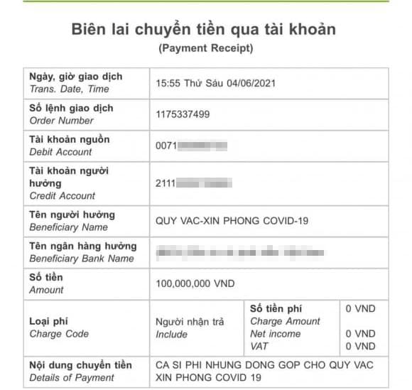 Phi Nhung, ủng hộ, quỹ vaccine phòng dịch Covid-19, sao Việt