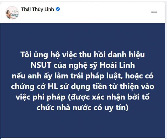 Thái Thùy Linh, NSƯT Hoài Linh, danh hài Hoài Linh