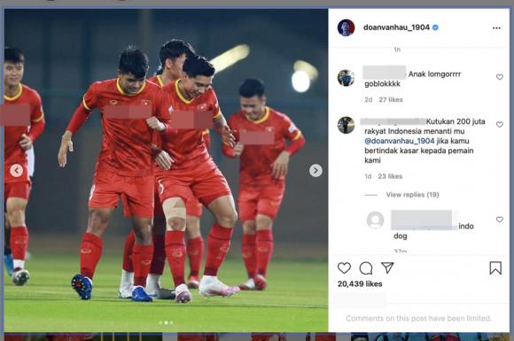 Đoàn Văn Hậu, cổ động viên Indonesia, đội tuyển bóng đá Việt Nam