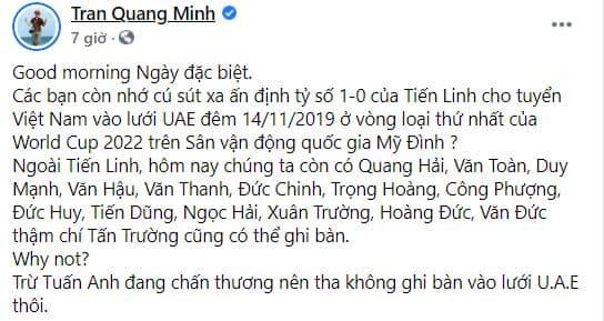 Việt Nam đấu UAE, ĐT Việt Nam, sao việt động viên ĐT Việt Nam