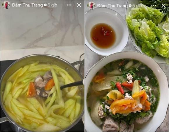 Đàm Thu Trang, Đàm Thu Trang nấu ăn, sao việt ăn gì 