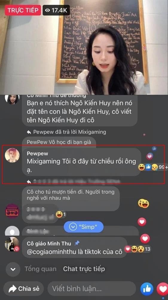  PewPew, livestream, cô giáo Vật Lý, cô giáo Minh Thu
