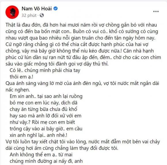 Võ Hoài Nam, Hương vị tình thân, vợ Võ Hoài Nam