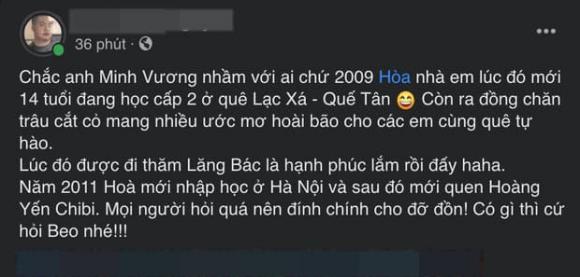 Minh Vương M4U, Hòa Minzy , sao Việt