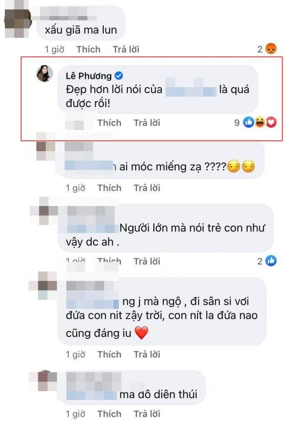 Lê Phương, Đáp trả, Nữ diễn viên, Sao Việt, Bé Bông